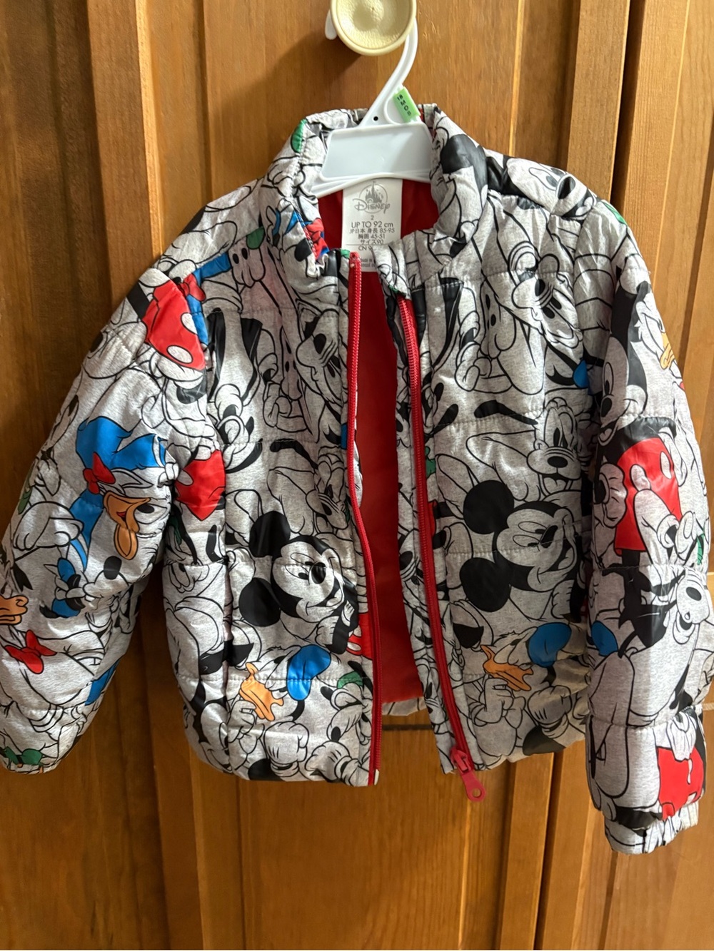 Disney Kids Mickey & Friends Quilted Puffer Jacket - Gray, Red, Blue, Black